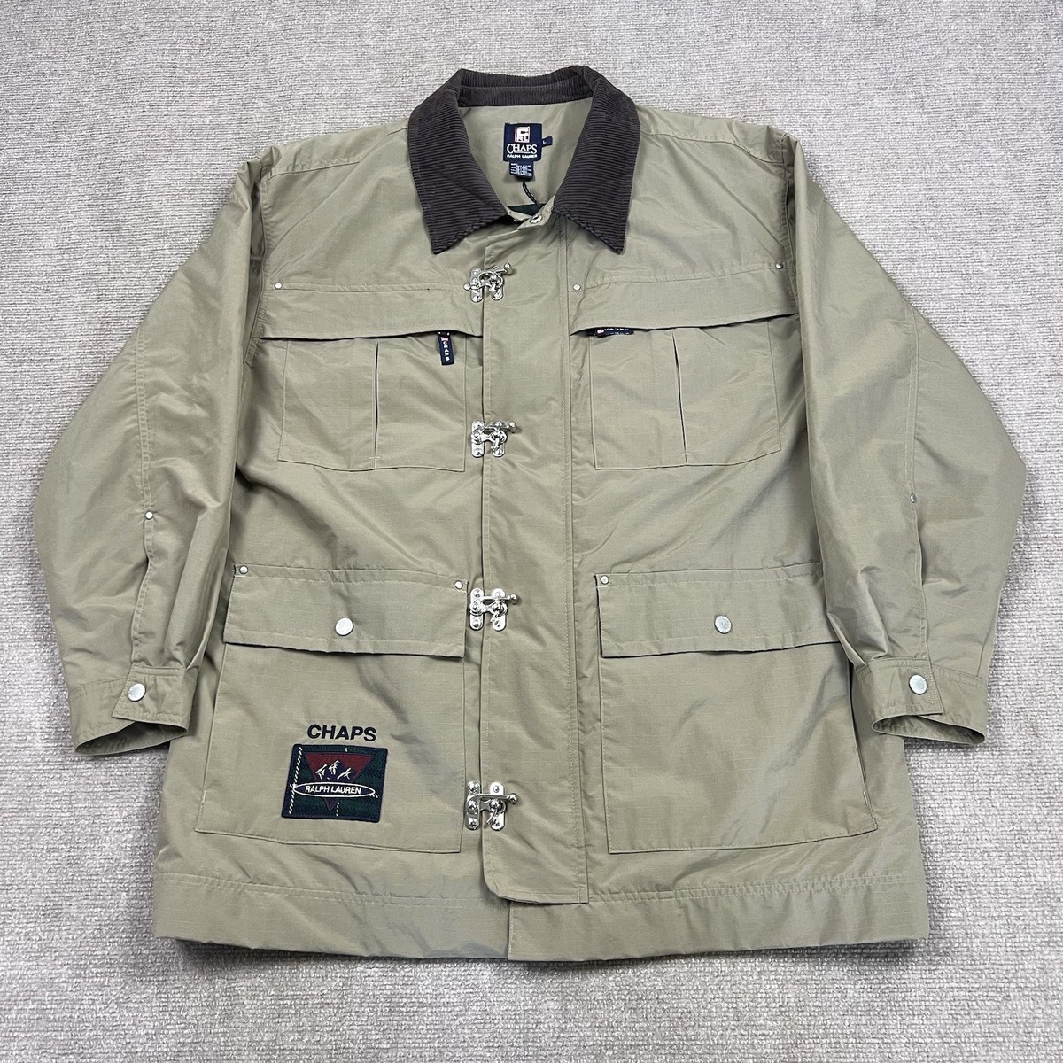 Vintage 90s Chaps Ralph Lauren Fireman Lobster Clasp Jacket Mens