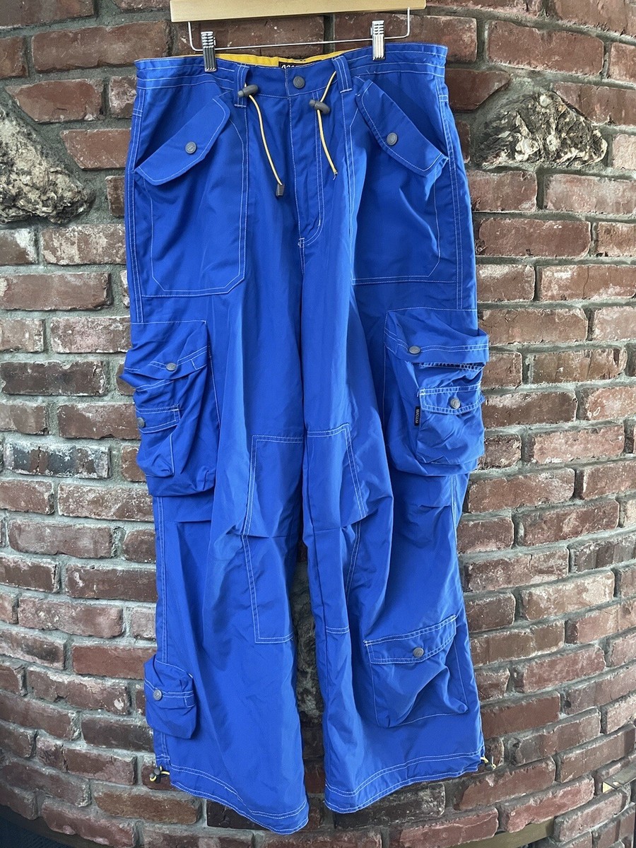 Vintage 90s Y2K Mac Gear Nylon Baggy Wide Leg Cargo Rave Pants