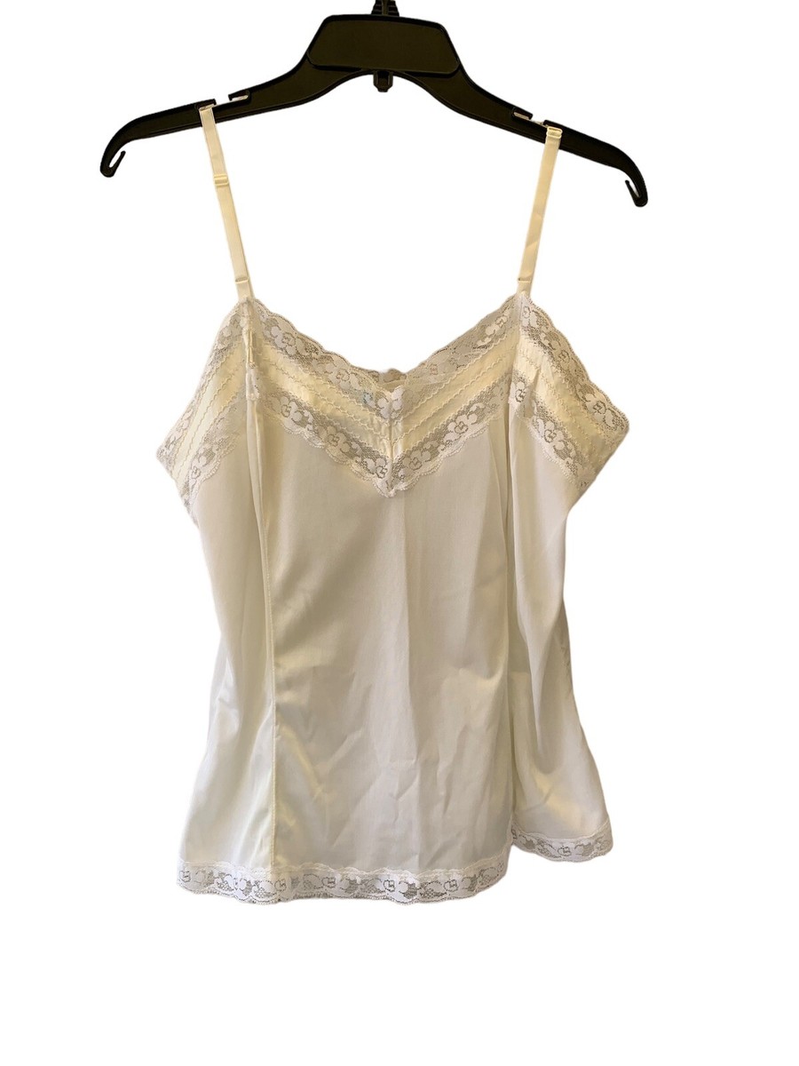 VINTAGE SILKY Nylon Camisole slip top CAMI by Mel Lin Medium USA