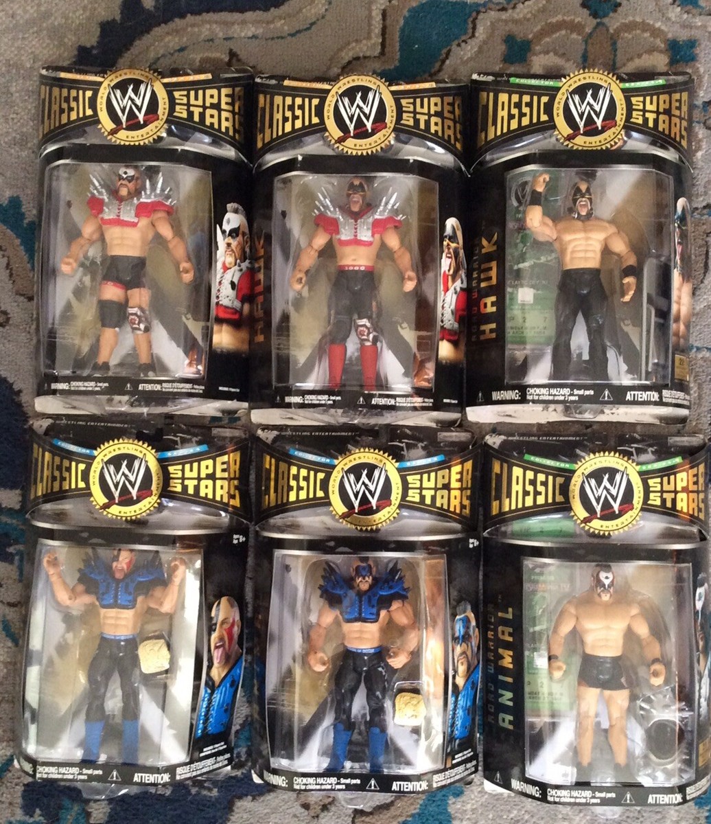 JAKKS PACIFIC WWE CLASSIC SUPERSTARS ULTIMATE ROAD WARRIORS LOT (3
