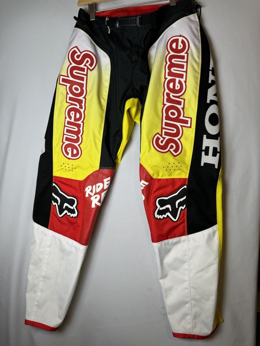 Supreme Honda Fox Racing Moto Pant Yellow Red Black Mens Medium