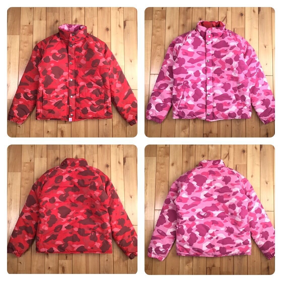 BAPE Reversible Down jacket pink camo × red camo ladies A Bathing