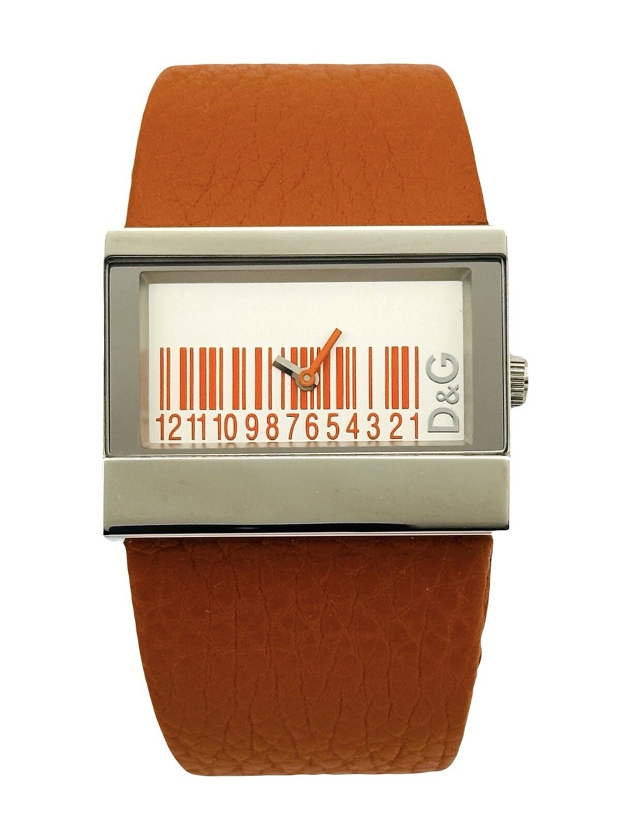D&G Dolce & Gabbana 3719240404 Barcode Orange Strap Watch | eBay
