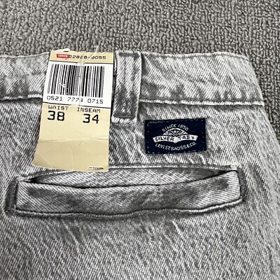 Vintage 90s Levis Silver Tab Denim Jeans Mens 38x34 Tapered Wide