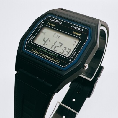 CASIO Watch Standard F-84W-1QJH Black Simple Designed Watch From
