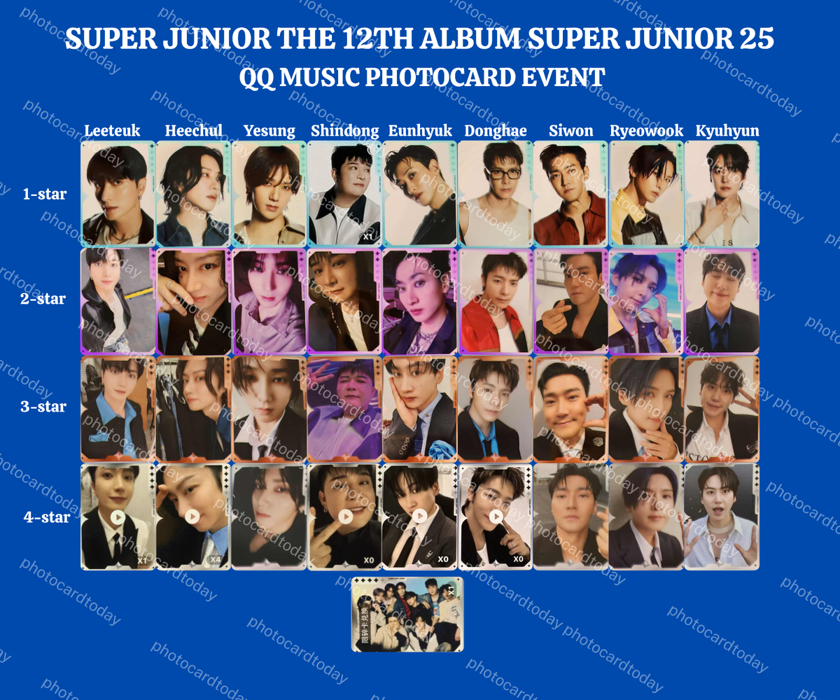super junior 中国 QQ Music 5星 ヒチョル 特典 トレカ super junior