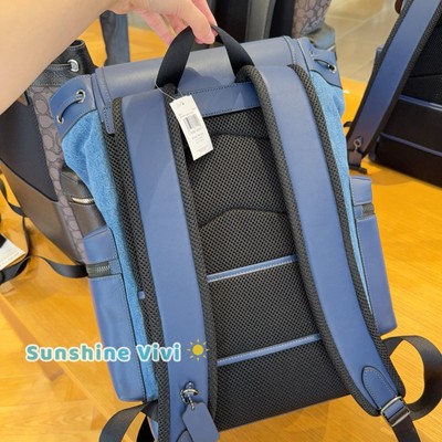 NWT Coach MEN's Sprint Backpack Signature Canvas CBI76 Denim/Deep