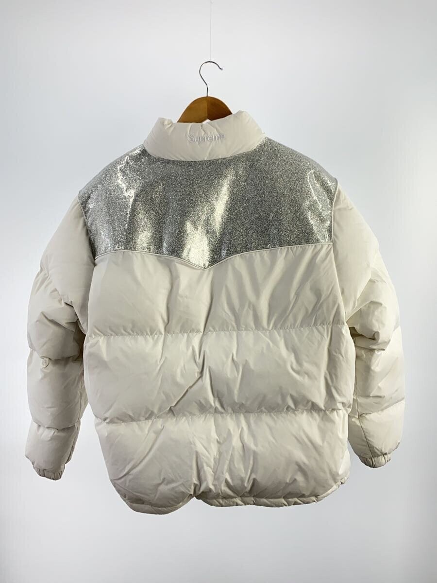 Supreme WHT 22AW Glitter Yoke Down Puffer Jacket Nylon White Size