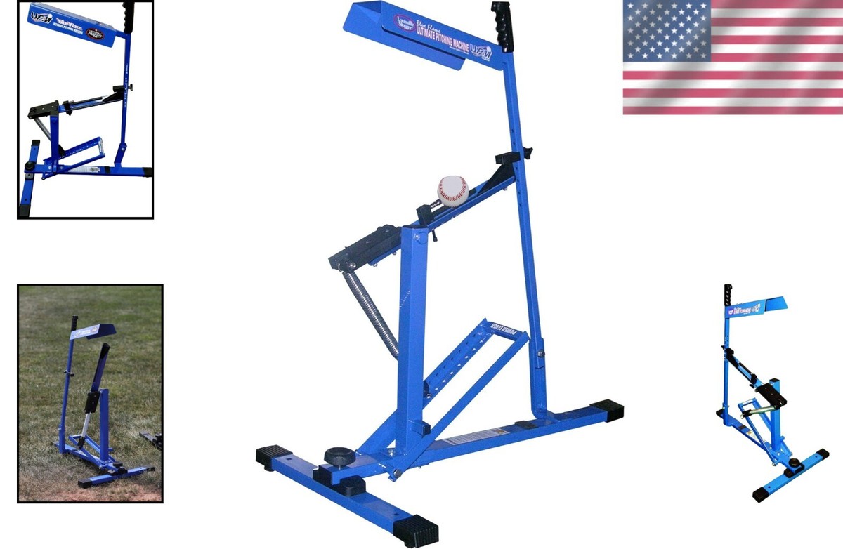 Blue Flame Pitching Machine - Adjustable Speed for Baseball and