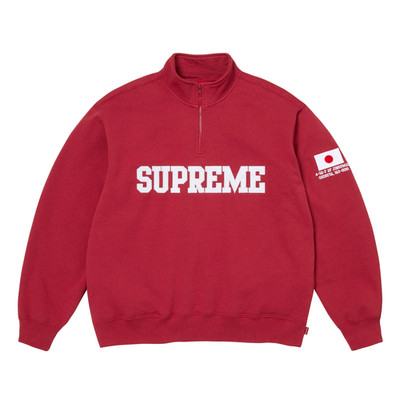 Supreme Shop Flag Half Zip Pullover Dark Red Tokyo | eBay