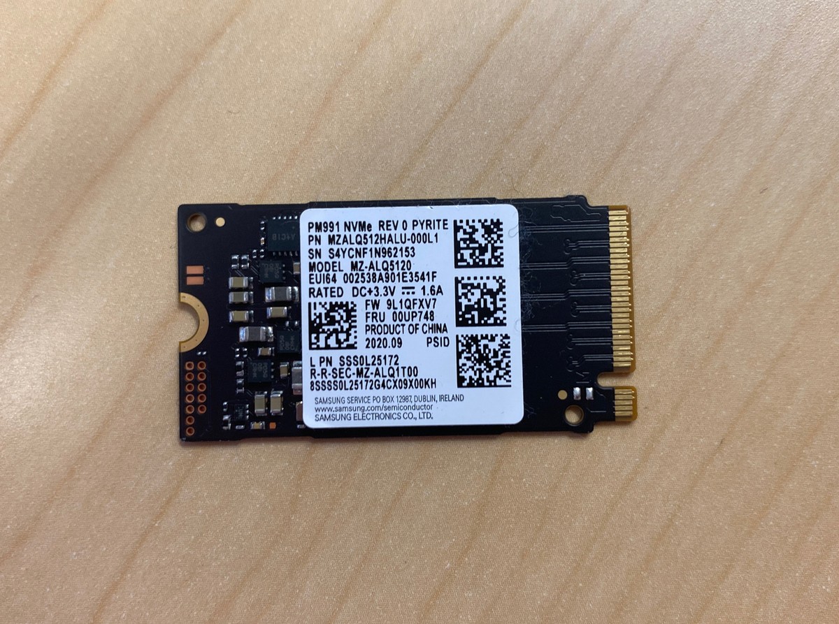 512GB Samsung SSD M.2 2242 PM991 NVME MZALQ512HALU-000L1 MZ