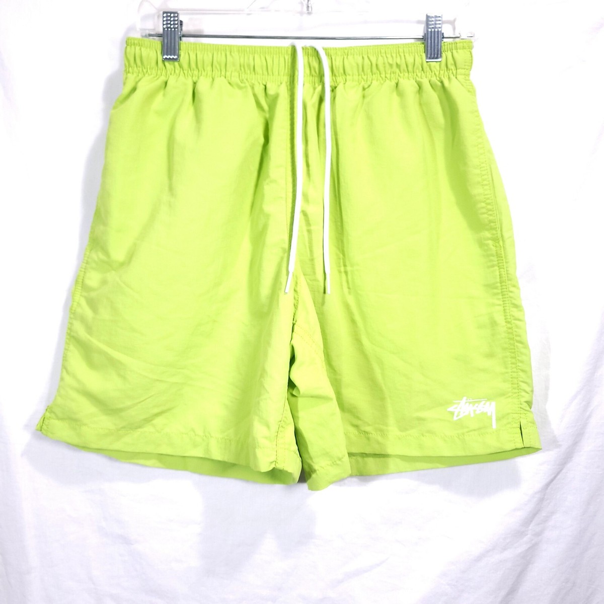 Men's Stussy Beach Shorts Lined 6” Neon Green,Size Small. | eBay