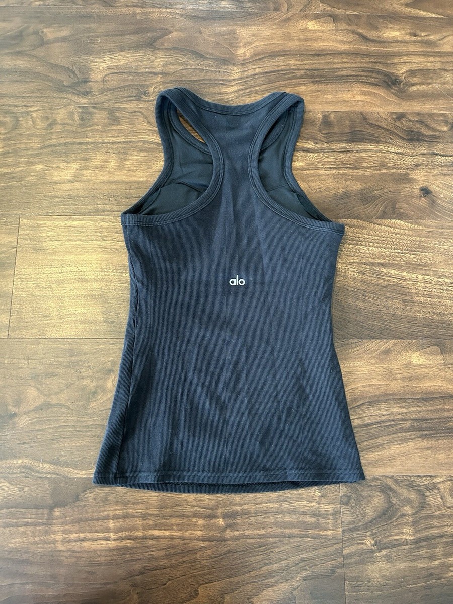Alo Yoga Ribbed Aspire Full Length Tank Black Size XS | eBay