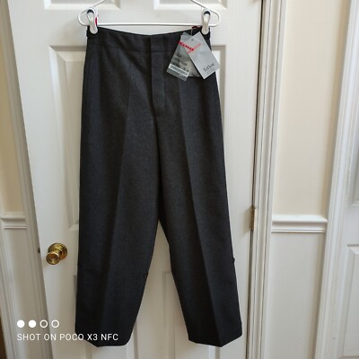 New Prada Thick Felt Wool Blend High Waisted Wide Leg Pants women