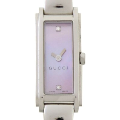 Gucci 109 Watch Quartz 13mm Women's Pink Dial Swiss Made Rectangle