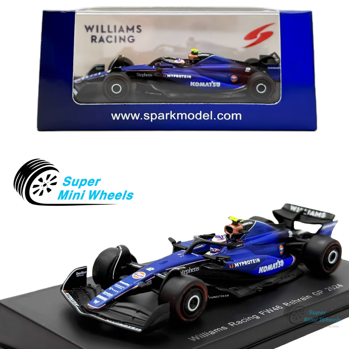 Sparky 1:64 F1 Williams Racing FW46 #2 Logan Sargeant - Bahrain GP