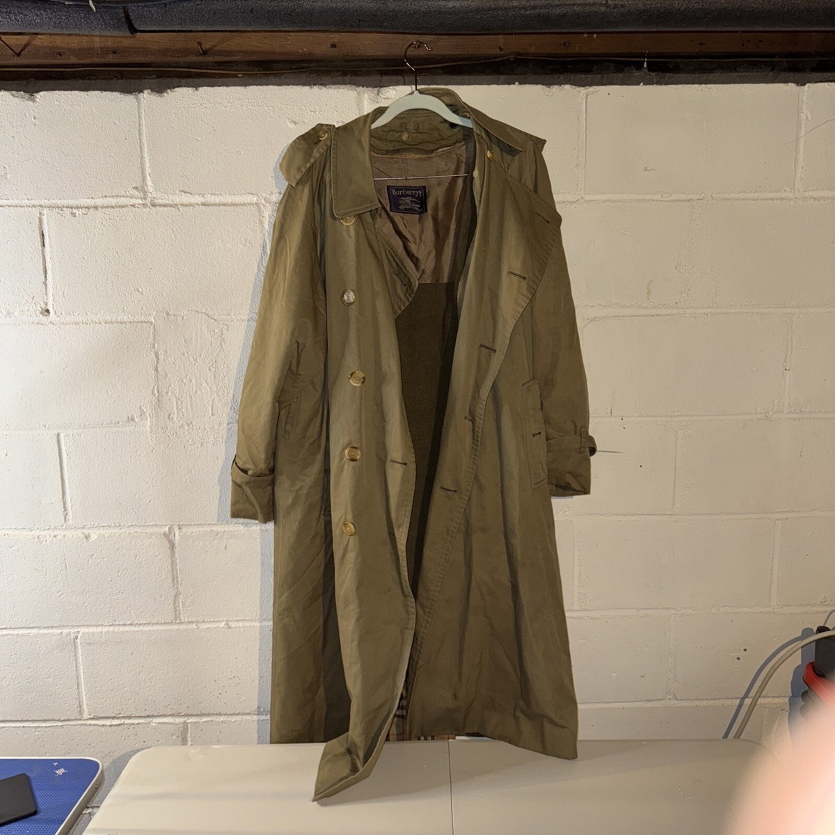 Vintage Burberry Trench Coat Olive Green Detachable Wool Lining | eBay