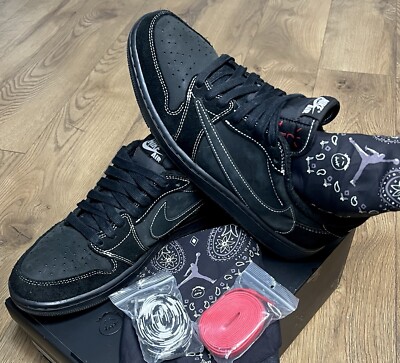 9.5- Travis Scott x Air Jordan 1 Low OG “Black Phantom ” DM7866