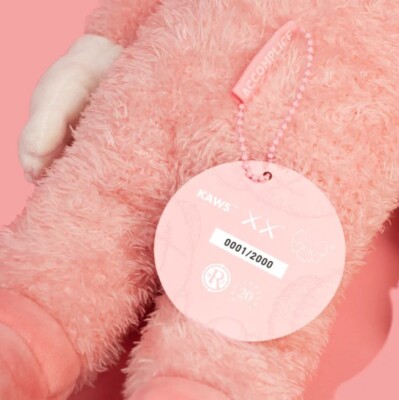 2023 KAWS Accomplice Plush Pink Limited Edition #598 of 2000 **In