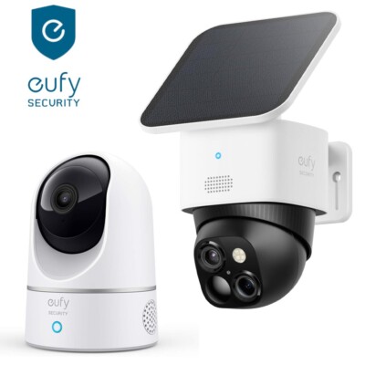 eufy 3K Wireless Outdoor Solar Security Camera 2K Indoor Camera