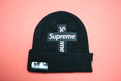Supreme x New Era Box Logo Black Cross Beanie FW20 | eBay