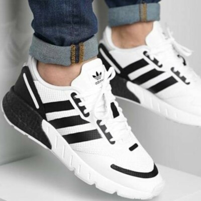 New Adidas Originals ZX 1K Boost Shoes Sneakers FX6510 White Black