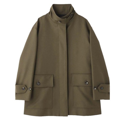 MARGARET HOWELL Water Repellent Poplin Jacket Black Hooded 77cm