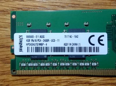 Kingston 4GB 1Rx16 PC4-2400R UCO-11 HP24D4U7S1MBP-4 | eBay