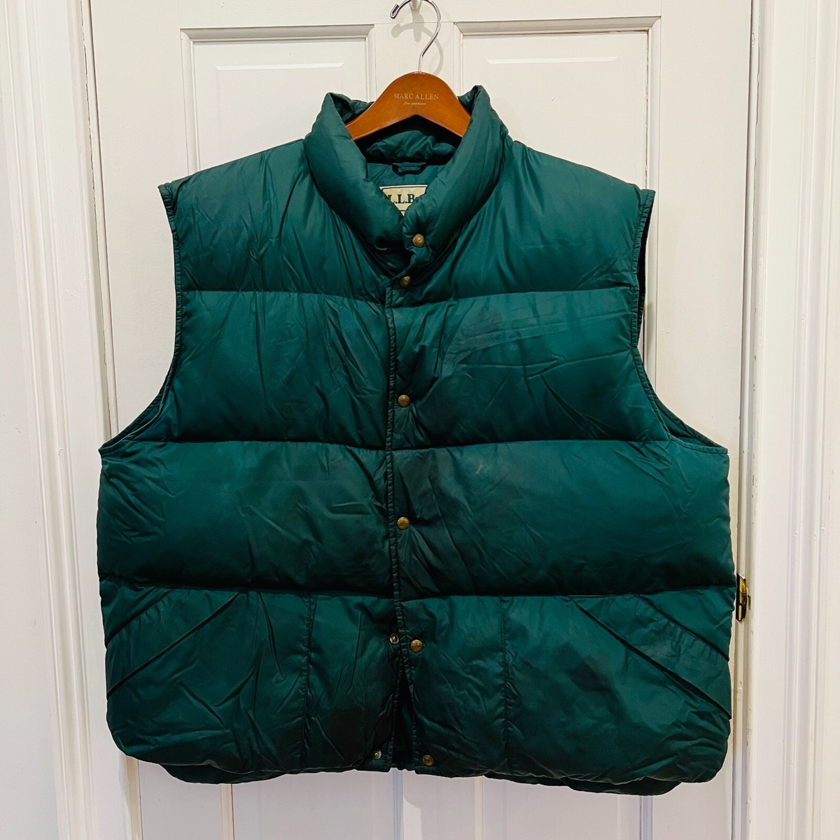 LL Bean Vintage Mens XXL 2XL 100% Goose Down Puffer Vest Nylon