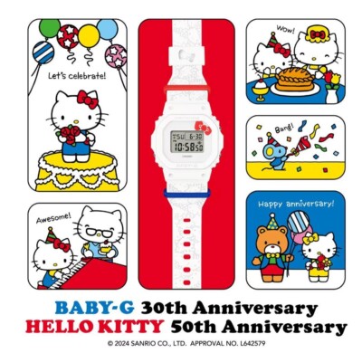 Hello Kitty Casio BABY-G BGD-565KT-7JR 50th Anniversary Watch