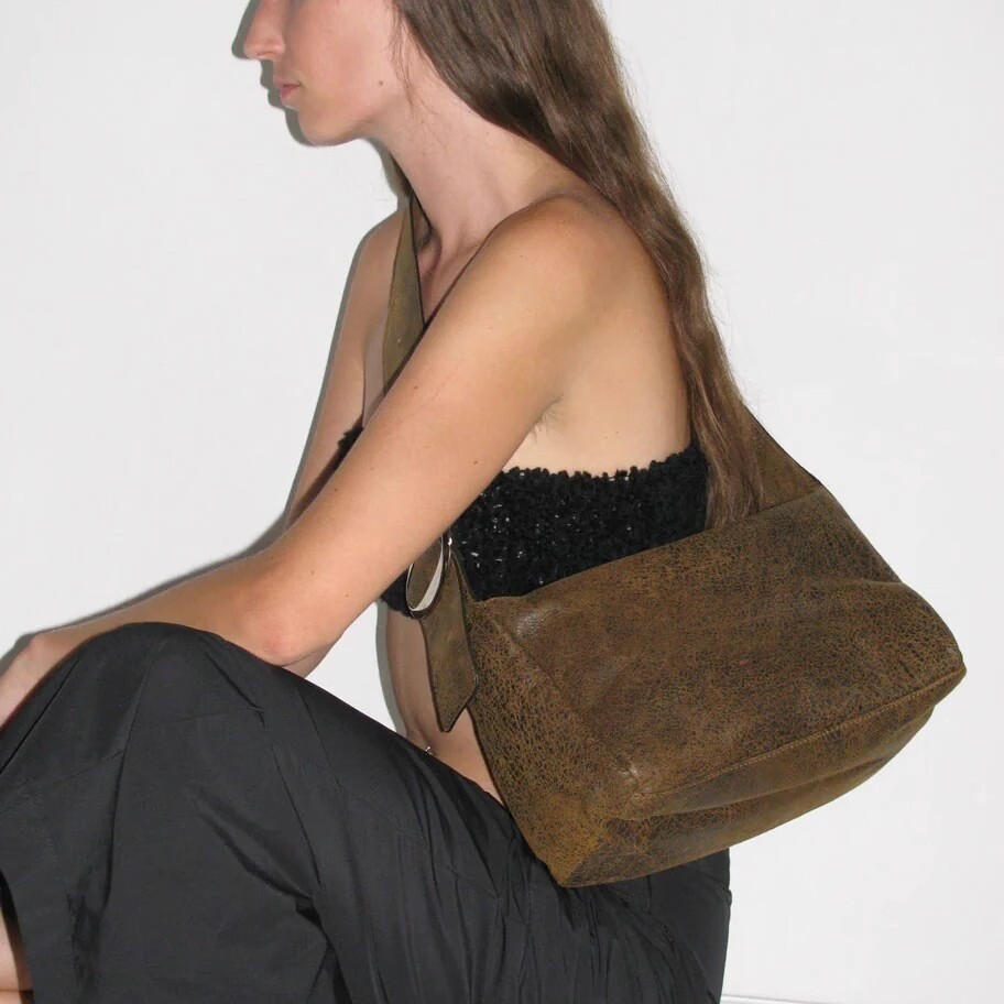 PalomaWool 2023 Square Teabag Full Leather Square Crossbody Bag