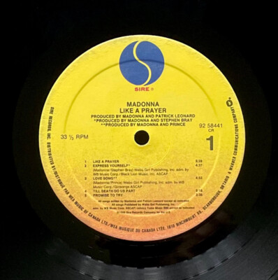 Vtg 1989 MADONNA Album LIKE A PRAYER Lp 1ST PRESS Vinyl PATCHOULI