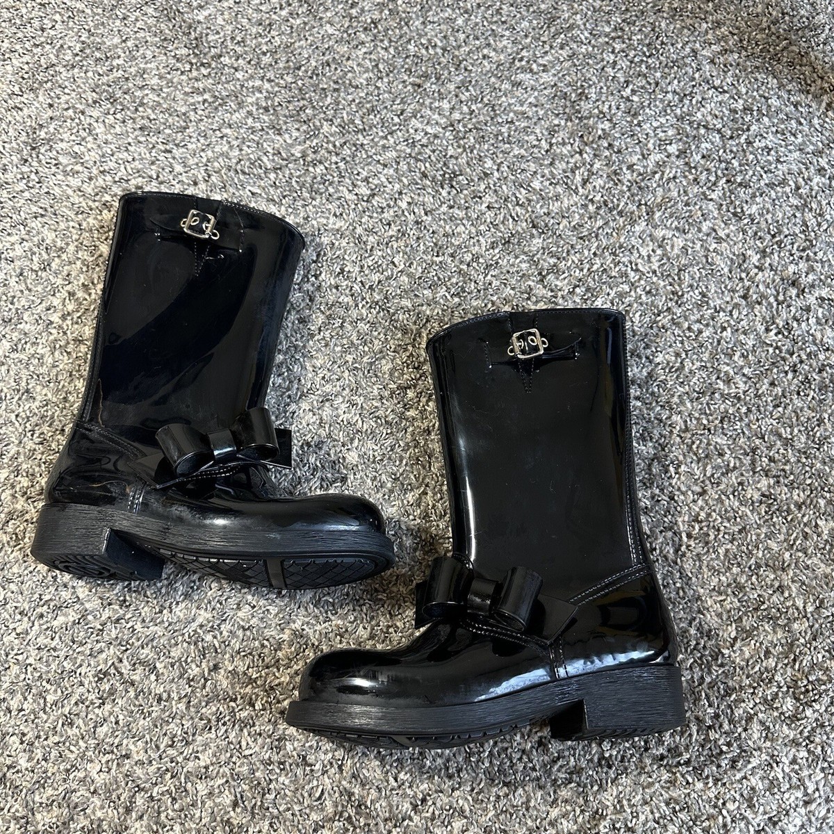 RED VALENTINO BLACK BOW MID-CALF RUBBER RAIN BOOTS SIZE 36 US 6 | eBay