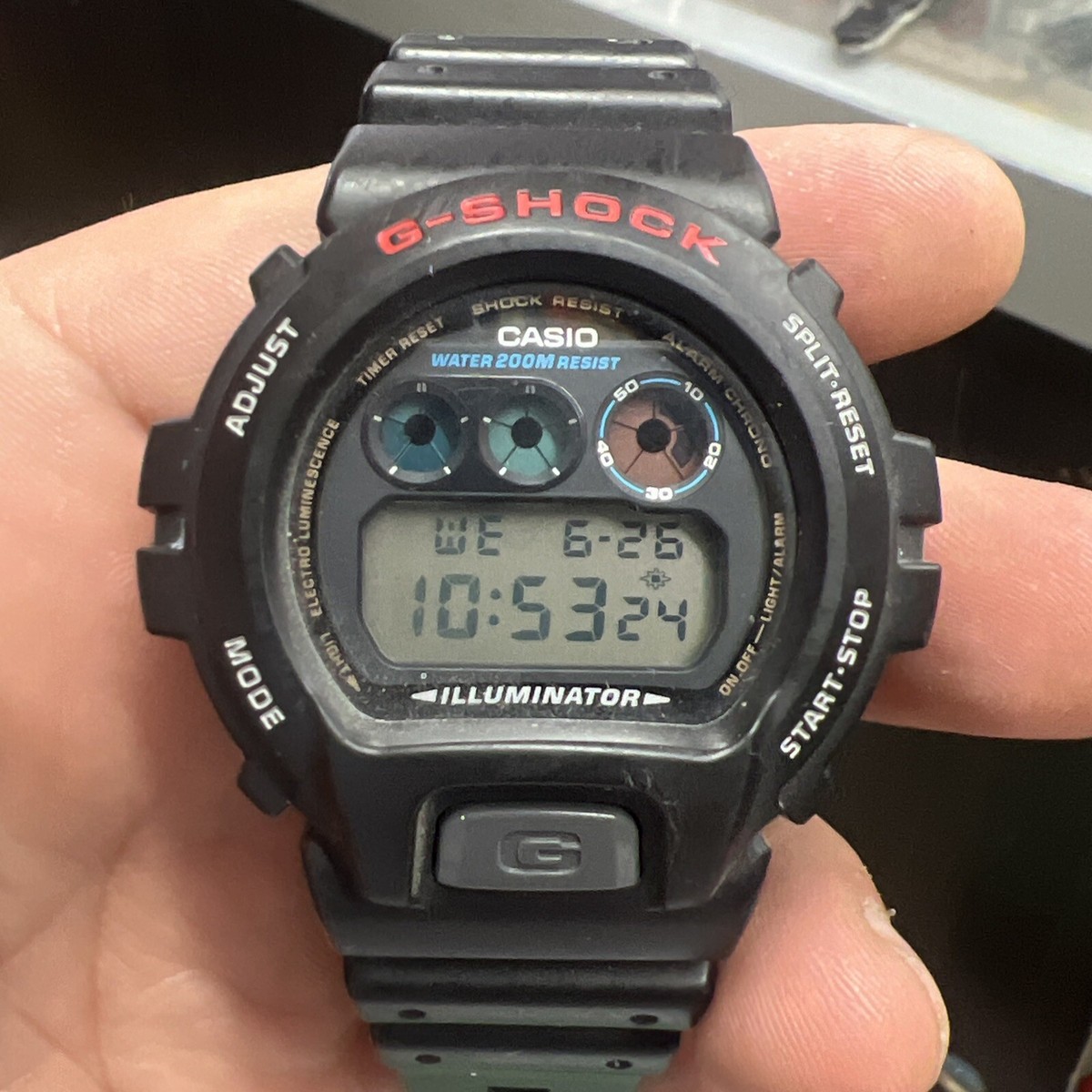 Casio G Shock DW-6900 3230 Digital WR 20 BAR Electro Luminescence