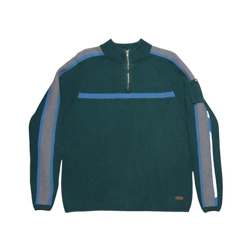 WOOLRICH 1970s Vintage Men's Half Zip Raglan Jacket Blue Size L