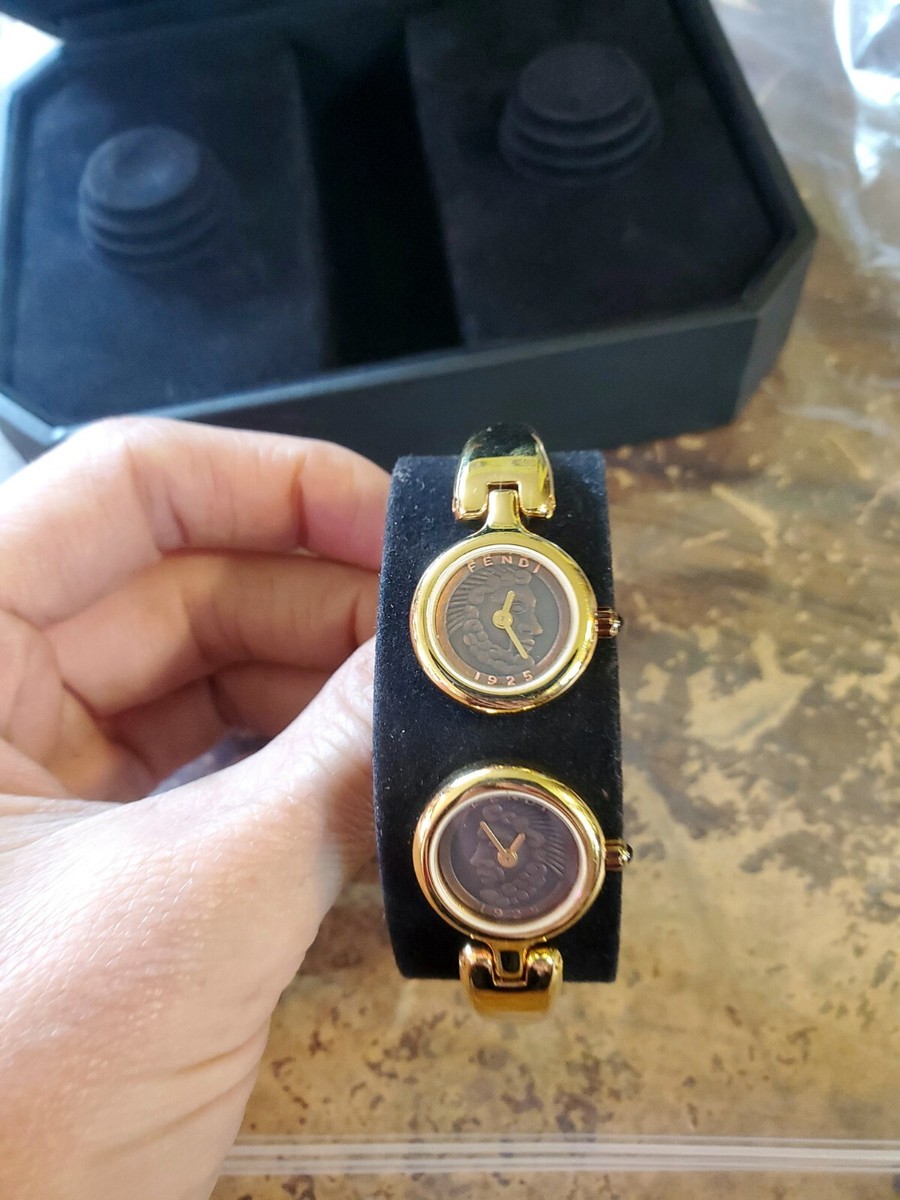 Fendi 1925 Double Face Watch 18K Gold Plated. | eBay