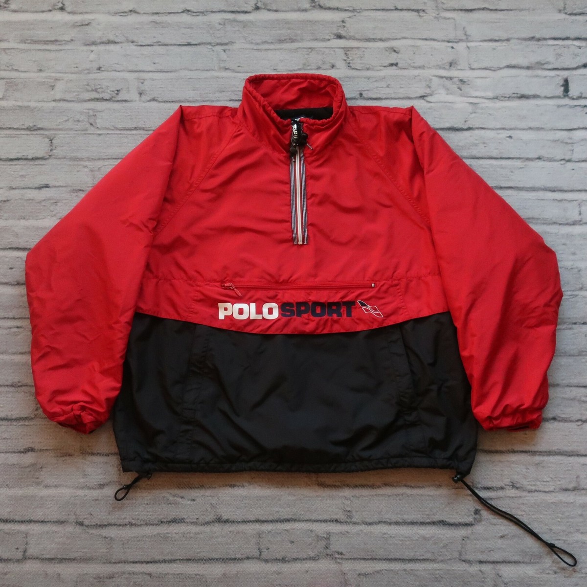 Vintage 90s Polo Sport Ralph Lauren Logo Pullover Jacket Size XL