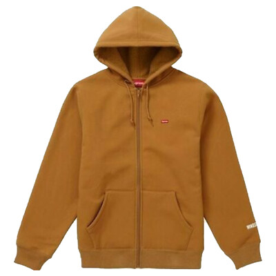 Supreme Small Box Drawcord Zip Up Hooded Sweatshirt Brown | eBay