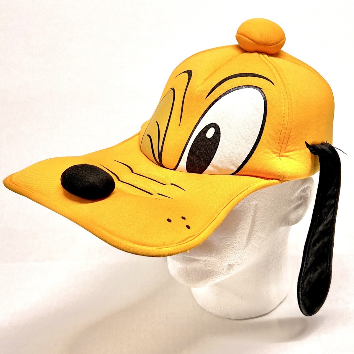 VTG Pluto Hat Baseball Cap 90s Mickey Walt Disney World Long Brim