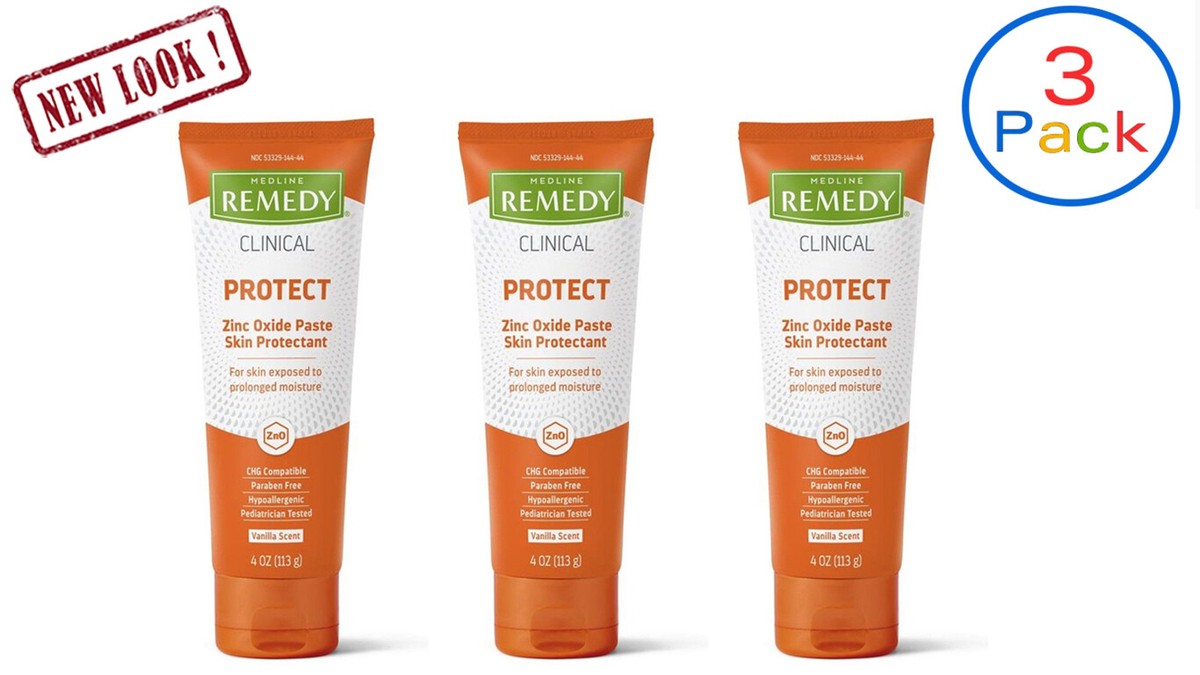 Medline Remedy Zinc Oxide Paste, Vanilla Scented, 4 oz, 3 Pack