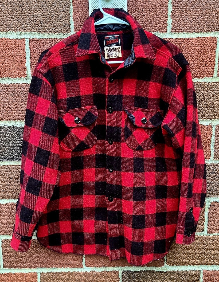 Johnson Woolen Mills Jac-Shirt Buffalo Check Red Black Made In USA