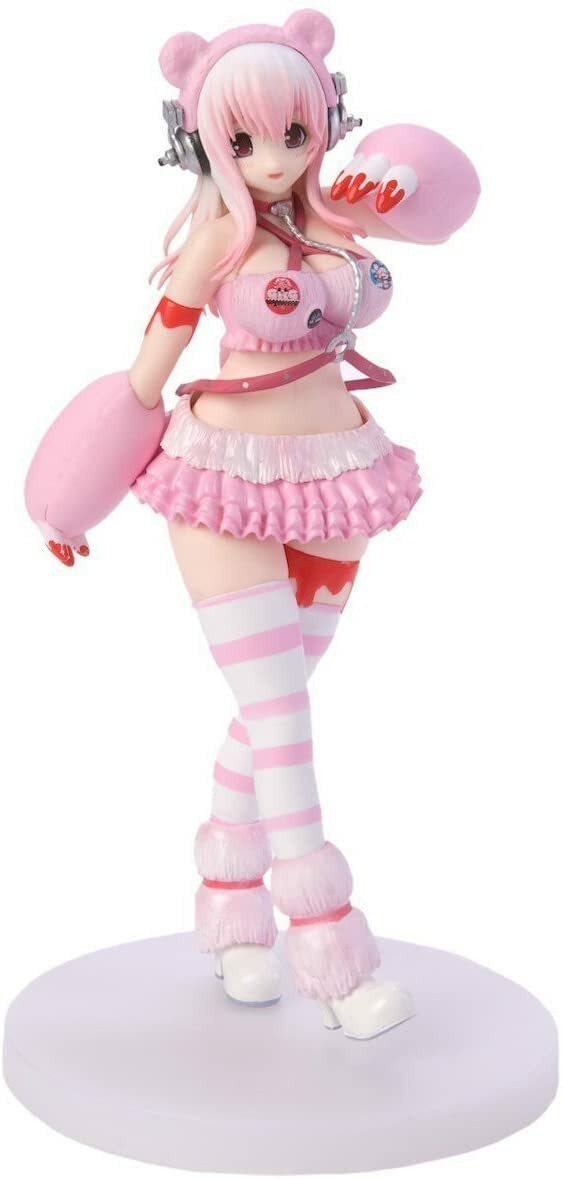 Taito Super Sonico Gloomy Bear Race Queen Cosplay Figure Pink