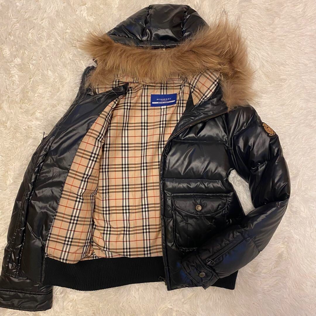 Burberry Blue Label Down Jacket Nova Check Black Size 40 fashion