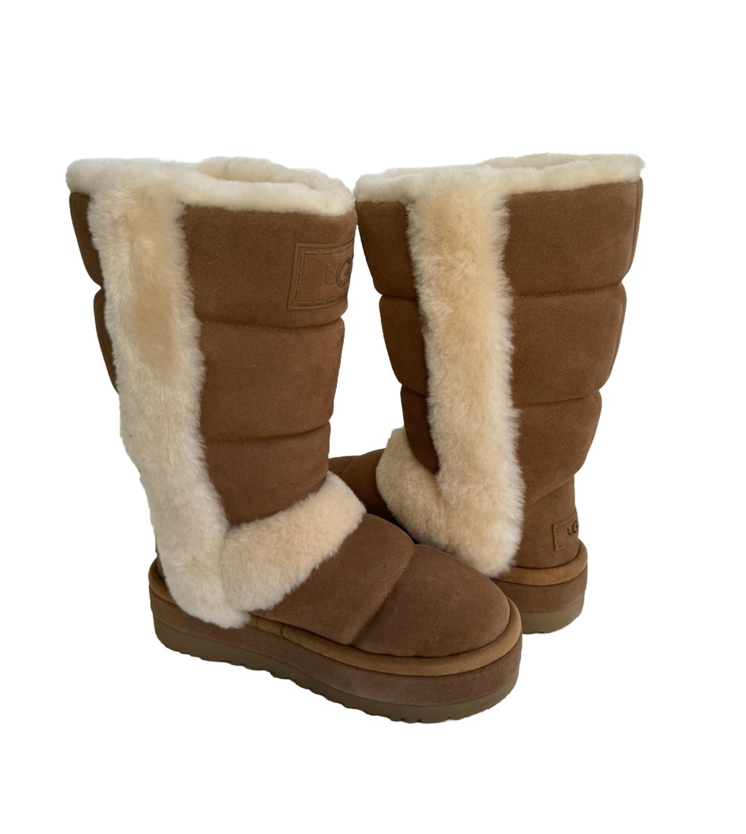 UGG CLASSIC CHILLAPEAK TALL CHESTNUT PLATFORM BOOTS US 6 / EU 37