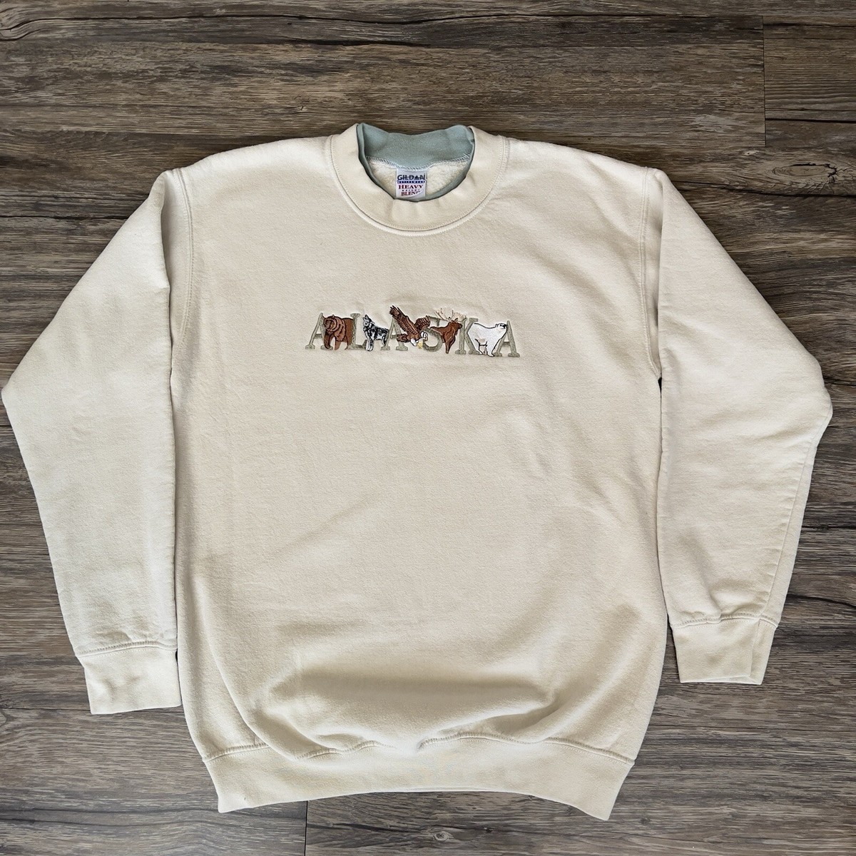 Vintage Alaska Sweatshirt Crewneck Pullover Embroidered Lettering