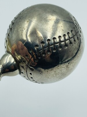 Tiffany & Co. Vintage Sterling Silver Baseball Design Baby Rattle