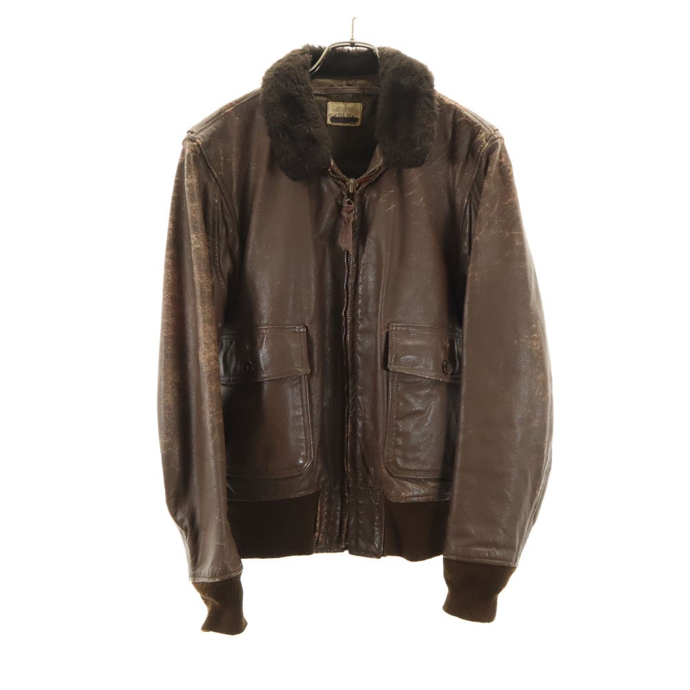 US NAVY 70s Vintage Scoville Zip G-1 Flight jacket 42 Brown Men's