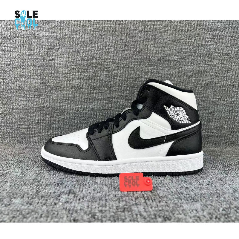 Nike Women's Air Jordan 1 AJ1 Mid Shoes Panda Black White DV0991