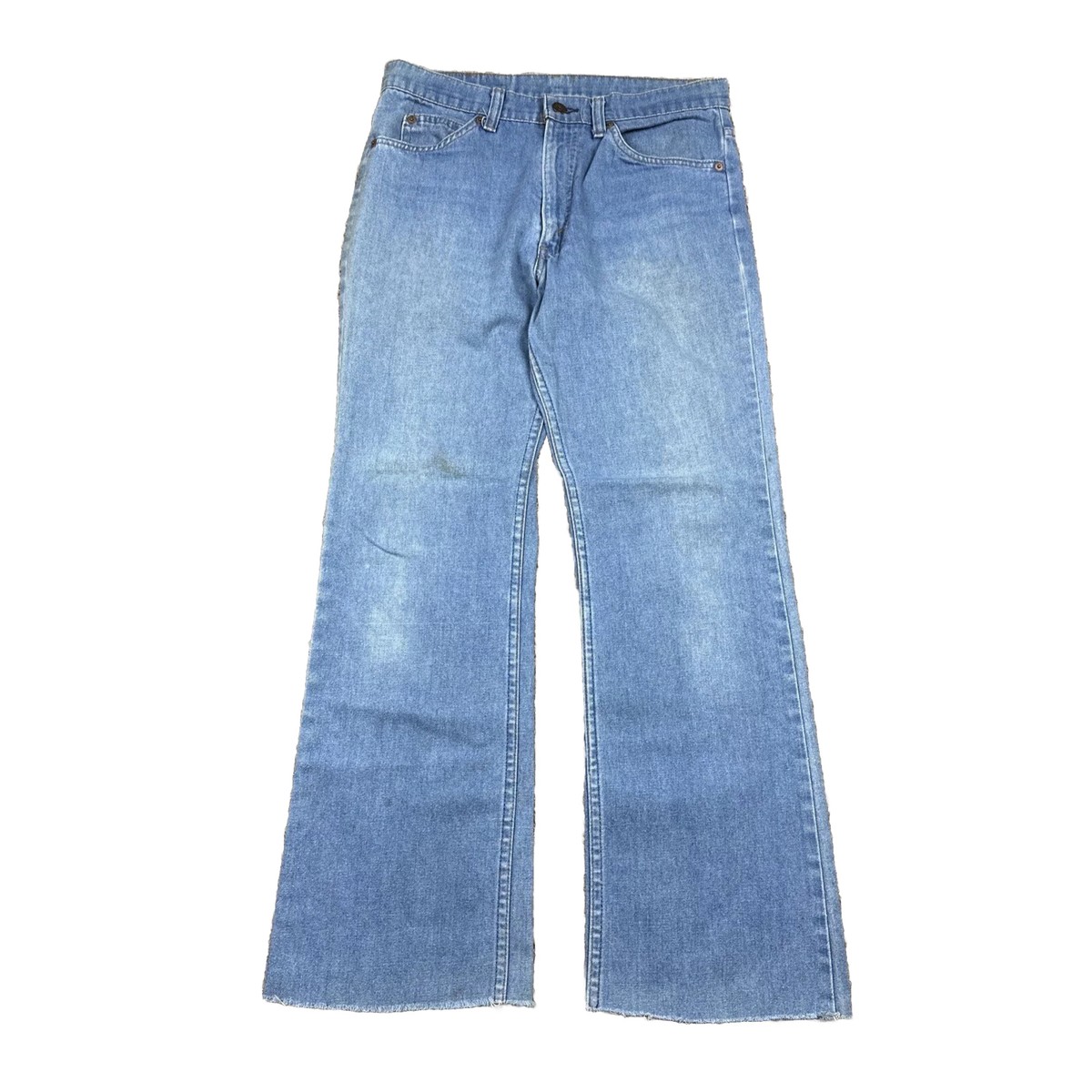 Vintage 90s Levis 517 Bootcut Orange Tab Flared Faded Blue Denim