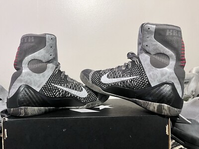 2014 Mens Nike Kobe IX 9 Elite Detail Fog Grey Black Size 10 Used